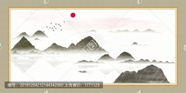 新中式無框畫