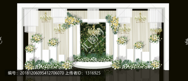 白綠清新婚禮迎賓效果圖