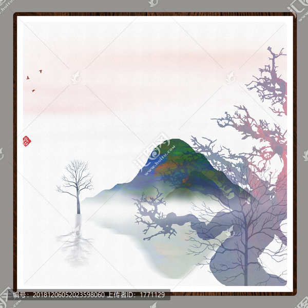 原創(chuàng)水墨山水無框畫