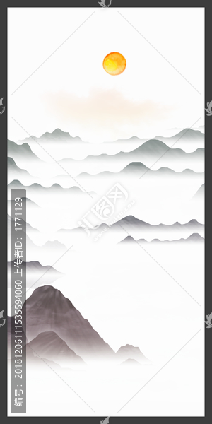 意境水彩水墨掛畫