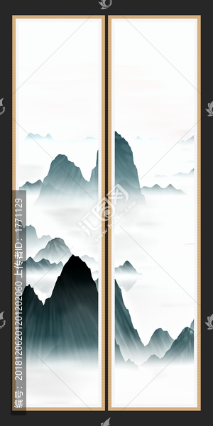 創(chuàng)意水彩畫山峰山水畫