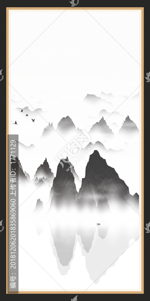 創(chuàng)意水彩畫山峰山水畫