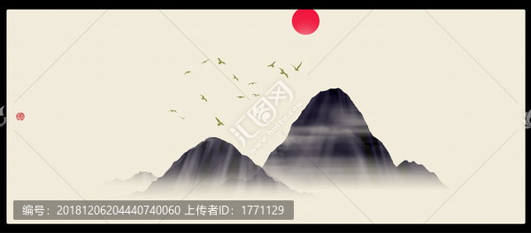 意境清雅風(fēng)景畫寫意水墨畫