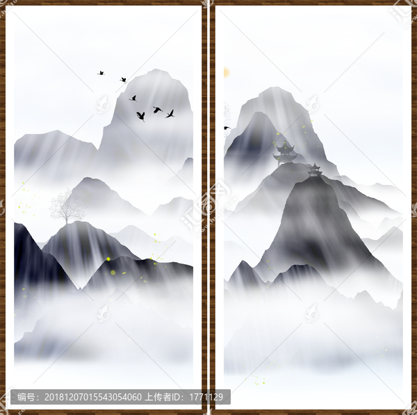 現(xiàn)代高清背景畫山峰山水畫
