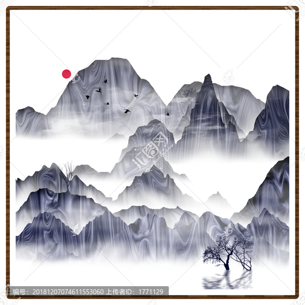 現(xiàn)代水墨掛畫無框畫