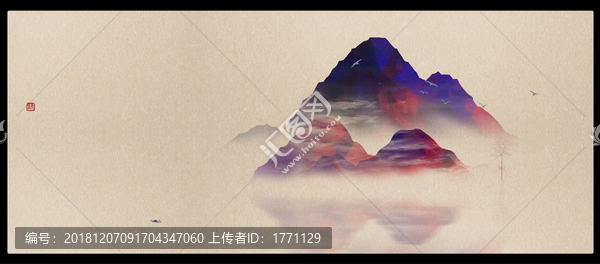 現(xiàn)代水墨掛畫無(wú)框畫