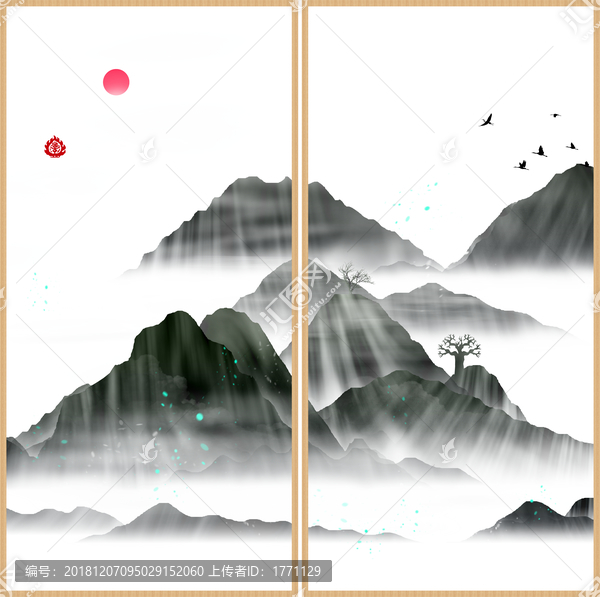 現(xiàn)代水墨掛畫無(wú)框畫