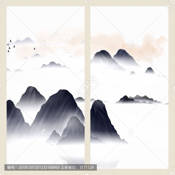 風(fēng)景畫山峰山水畫