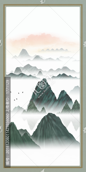 現(xiàn)代清雅風(fēng)景畫寫意水墨畫