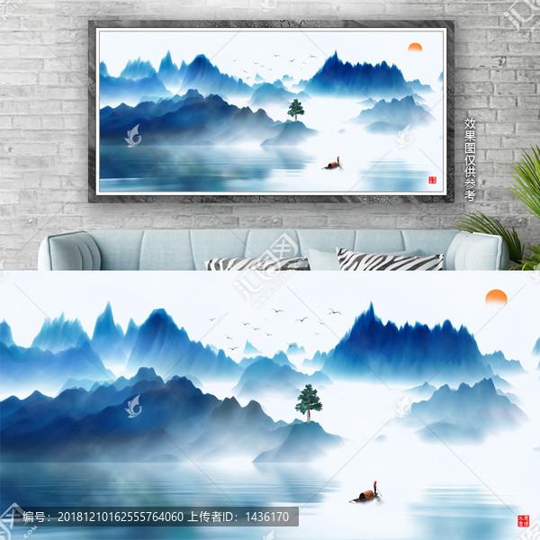 新中式抽象山水裝飾畫