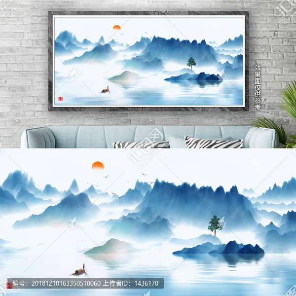 水墨山水裝飾畫