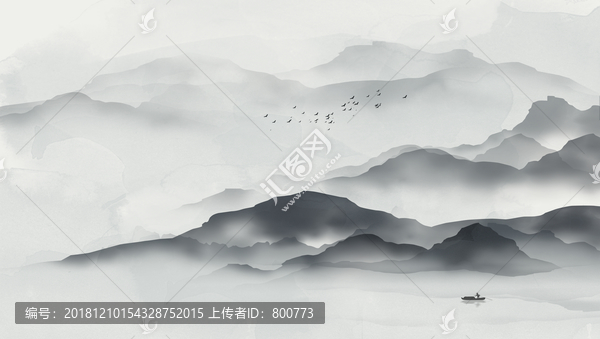 意境水墨山水裝飾畫