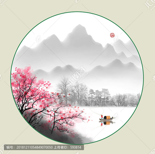 圓形山水畫