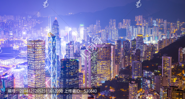 香港地标建筑夜景