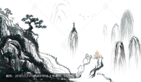他鄉(xiāng)夢(mèng)境水墨畫國(guó)畫