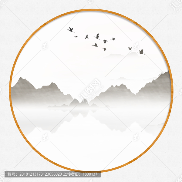 手繪中國(guó)風(fēng)壁畫(huà)寫(xiě)意水墨畫(huà)