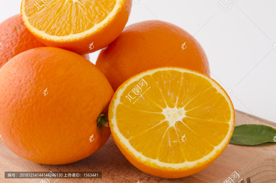 切开的橙子棚拍