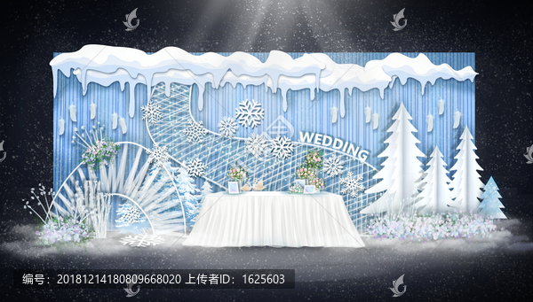 冰雪主題婚禮簽到區(qū)