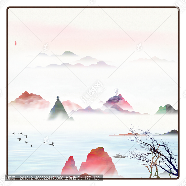 原創(chuàng)水墨山水掛畫