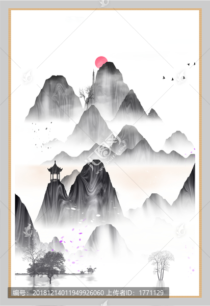 水墨裝飾畫設(shè)計(jì)