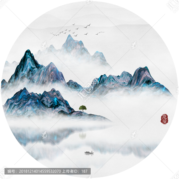 意境山水畫裝飾畫