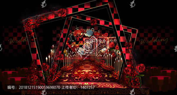 宮廷風歐式紅黑婚禮