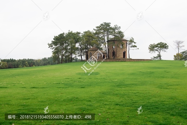 草地和小屋