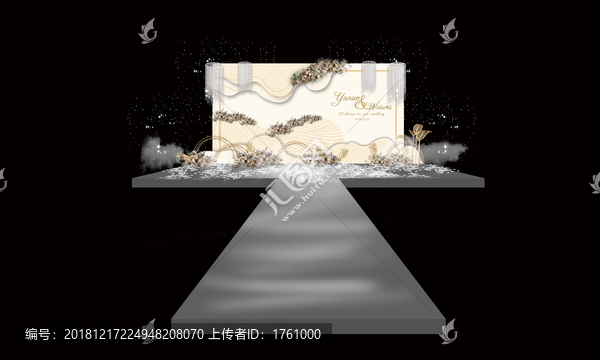 香檳簡約主題婚禮迎賓區(qū)3