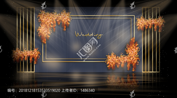 橙色婚禮迎賓區(qū)高級(jí)藍(lán)時(shí)尚簡(jiǎn)約