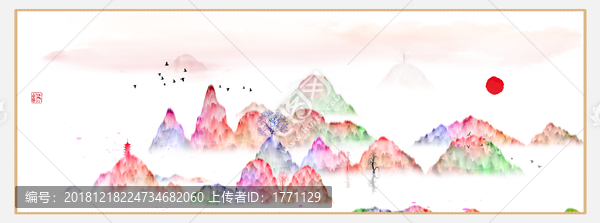 藝術(shù)裝飾抽象山水掛畫