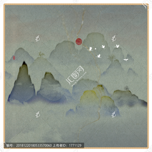 藝術(shù)裝飾抽象山水掛畫