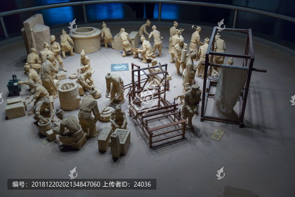 山东博物馆古代纺织群雕