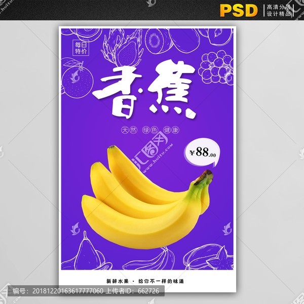水果店促銷海報香蕉每日特價