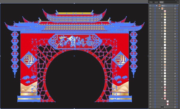 新年元宵花市燈會(huì)門頭