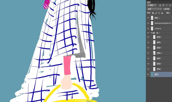 時尚插畫手繪美女