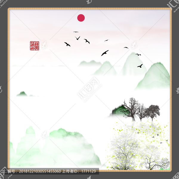 簡約山水抽象畫