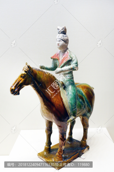 唐代三彩女子騎馬俑