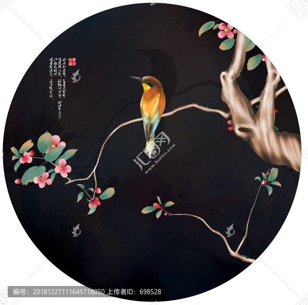 手繪工筆花鳥(niǎo)