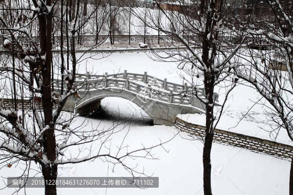 公园雪景