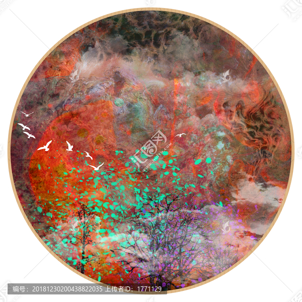 抽象畫(huà)彩墨肌理油畫(huà)