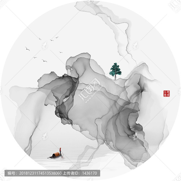 抽象山水畫新中式
