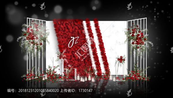 紅白時尚婚禮效果圖1