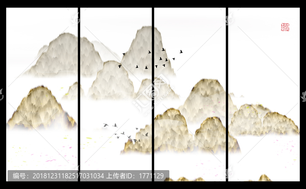 藝術(shù)裝飾抽象山水掛畫