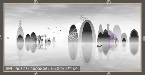 現(xiàn)代水墨水彩抽象油畫