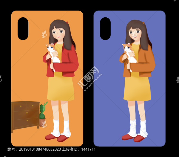 抱貓的女孩