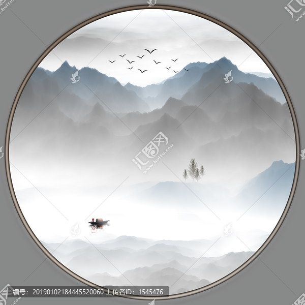 新中式創(chuàng)意山水裝飾畫
