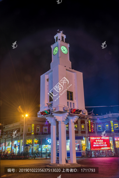 福建泉州西街钟楼夜景