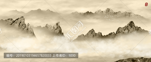 山水無(wú)框畫(huà)