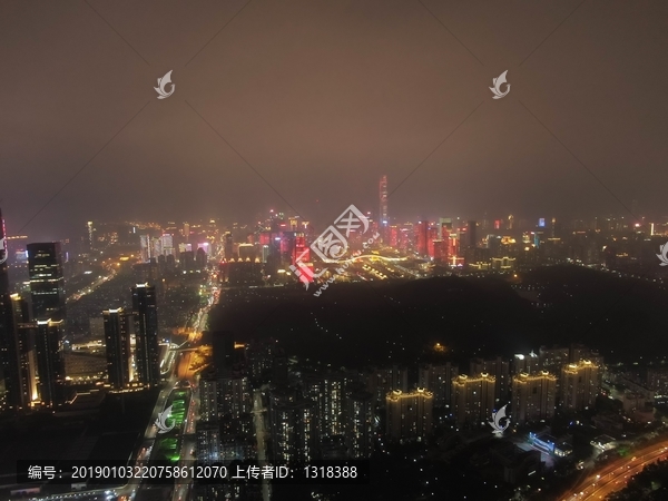 航拍深圳夜景