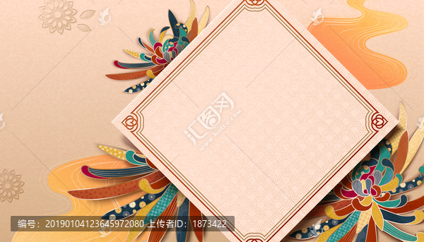 時(shí)尚春聯(lián)留白卡片背景矢量